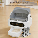 New Smart Litter Box with Weight Monitoring, Anti-Pinch, UV Sterilization, Odor Control & App Control