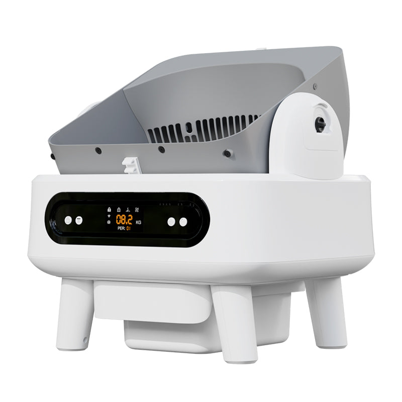 New Smart Litter Box with Weight Monitoring, Anti-Pinch, UV Sterilization, Odor Control & App Control